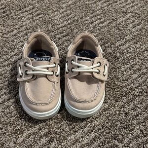 Sperry Kids Beige Canvas Sneakers